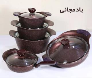 سرویس قابلمه ۱۲پارچه چدن گرانیت دلفینو