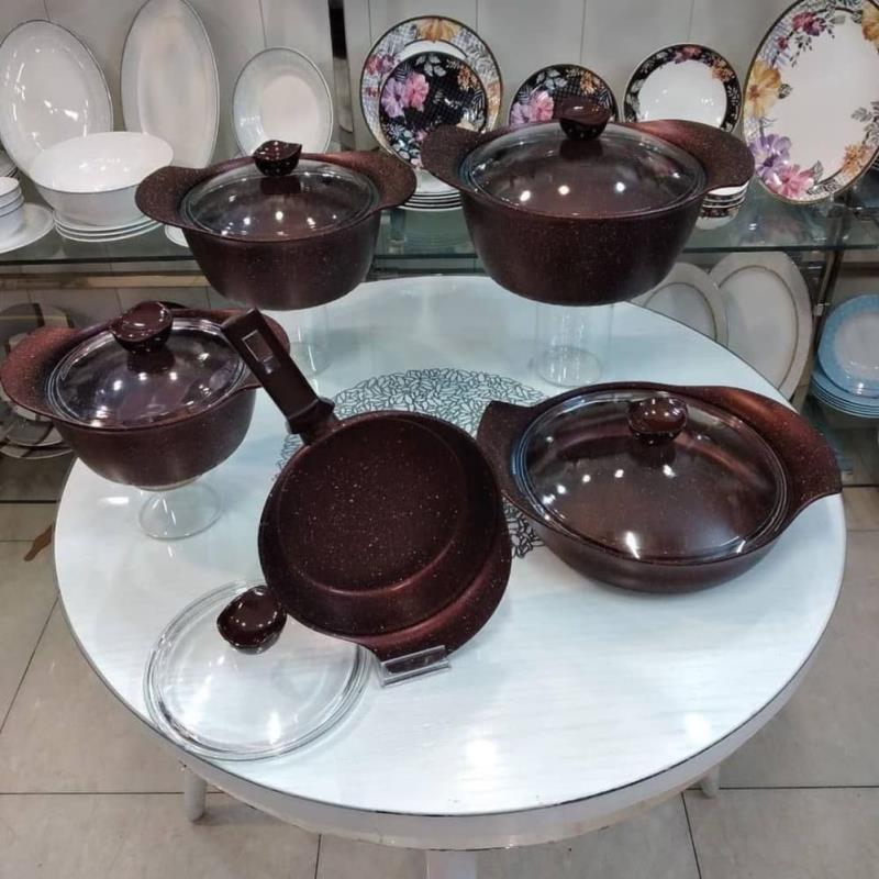سرویس قابلمه ۱۲پارچه چدن گرانیت دلفینو