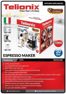 قهوه و اسپرسو ساز برقی تلیونیکس مدل  TEM1500