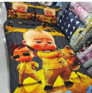 سرویس لحاف روتختی سه بعدی طرح بچه رئیس کد 1011 تک نفره