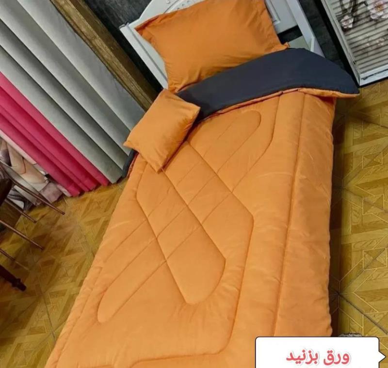 سرویس لحاف روتختی میکرو نخ ساده طرح خشتی کد 1021 تک نفره