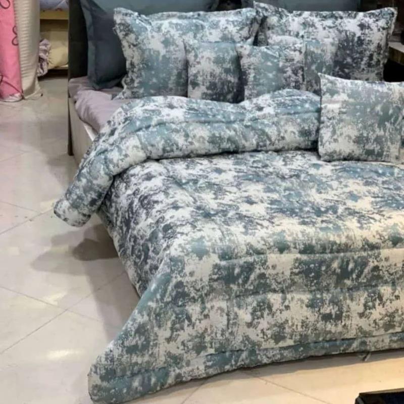  روتختی مخمل برجسته 9 تیکه ترک فیروزه ای (کد 1105)