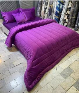 روتختی مخمل کالیفرنیا طرح بنفش دو نفره ( کد 1165 )