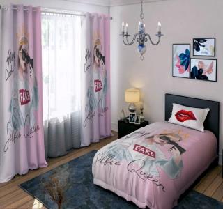 روتختی سه بعدی دخترانه طرح لیتل کویین 1 نفره ( کد 1217 )