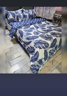 روتختی دونفره نخ پنبه طرح هاوایی 6 تکه با لحاف