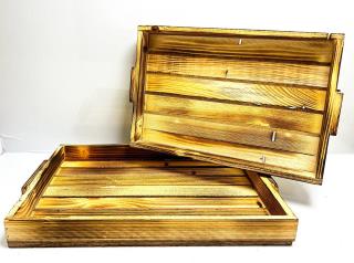 سینی جفتی چوبی دسته دار