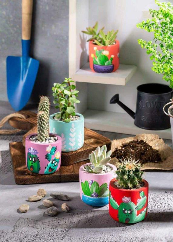 گلدان طرح کاکتوس بتنی کد 672