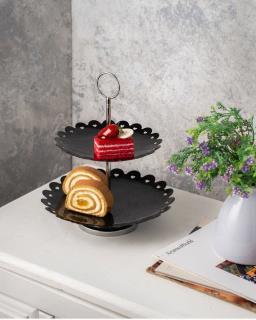 شیرینی خوری 2 طبقه فلزی لبه قلب کد 1358