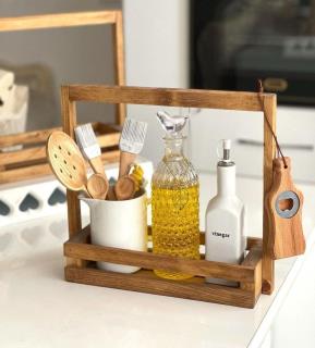 استند چوبی مستطیل ۱ طبقه دسته دار