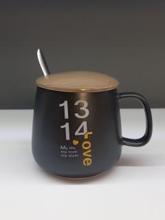 ماگ درب دار گرد طرح اعداد