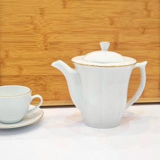 قوری نیلوفری لب طلا مقصود