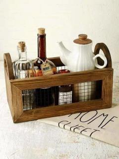 باکس چوبی توری دسته دار بزرگ