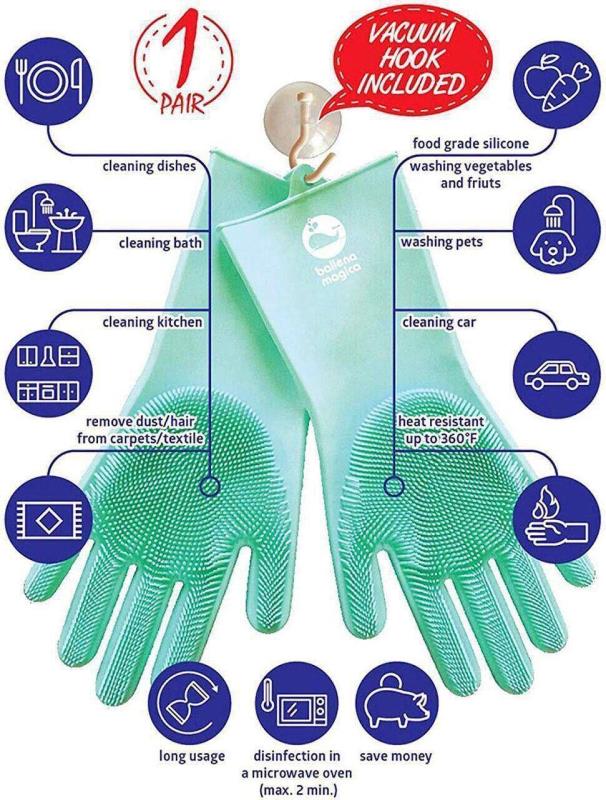 دستکش نظافت سیلیکونی پرزدار
