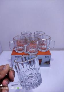 نیم لیوان دسته دار آوا لب طلا 8عددی