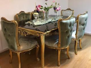 میز و صندلی ناهارخوری 6نفره مدل زمرد