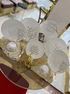 سرویس ارکوپال ۲۶ پارچه طرح درخت قالب کلاسیک لب طلا