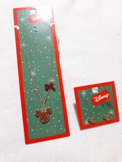 نیم ست زنجیر و گوشواره مدل میکی موس برند disney