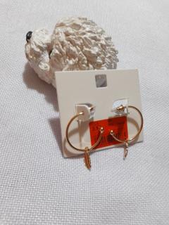 گوشواره نیم حلقه مدل برگ ریز