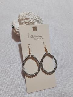 گوشواره دوتایی برند i am امریکا مدل حلقه تمام نگین