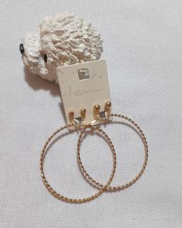 پک 3تایی گوشواره برند i am امریکا مدل حلقه ای