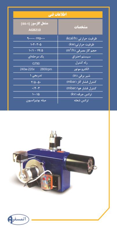 مشعل گازی اتمسفر مدل 1-80