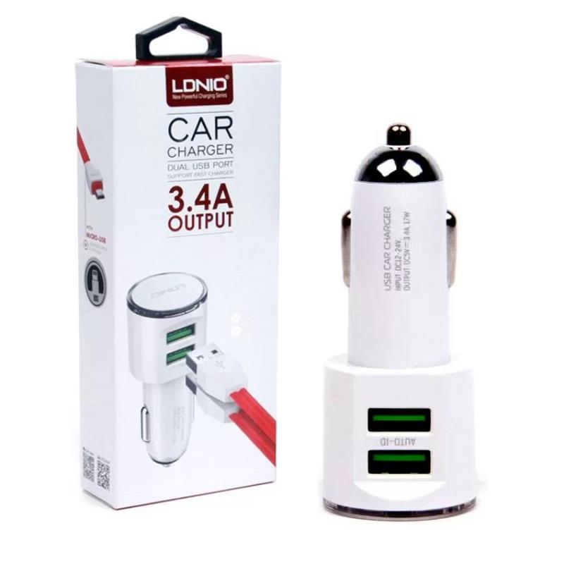 شارژر فندکی Ldino  مدل DL-C29 کپی  2 port