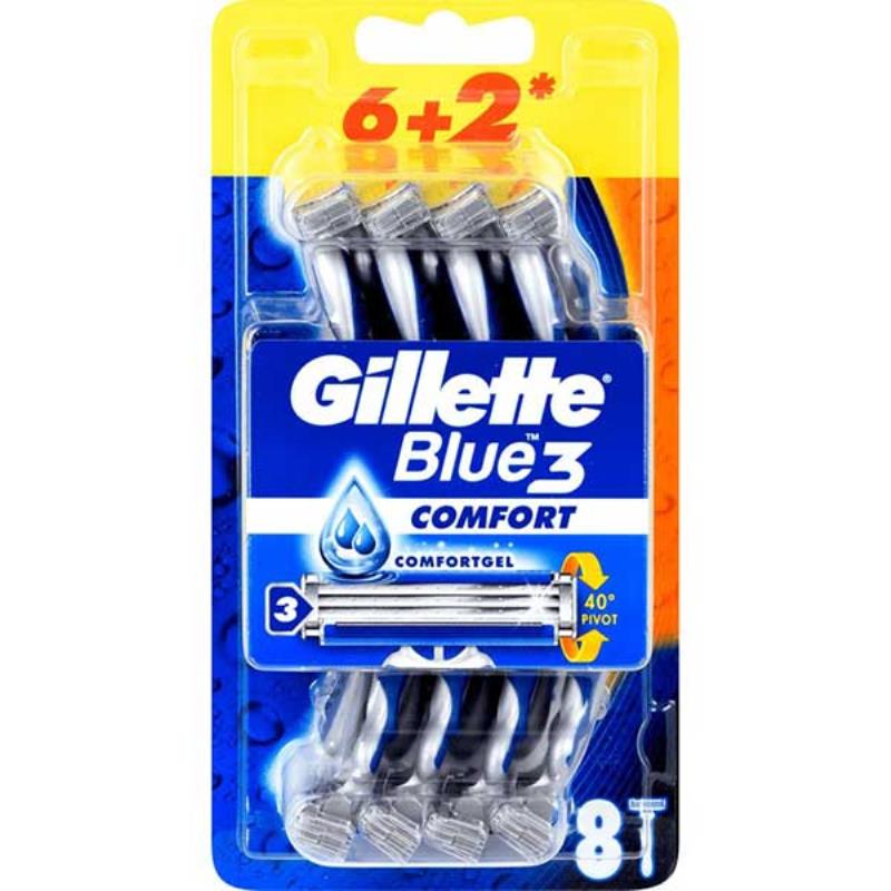 خودتراش ژیلت Gillette مدل Blue3 Comfort بسته 8 عددی