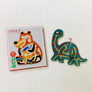 بازی تمرکزی ماز مگنتی حیوانات طرح دایناسور سبز