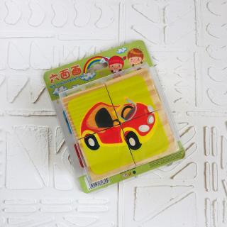 پازل چوبی 6 وجهی 4 قطعه طرح وسایل نقلیه