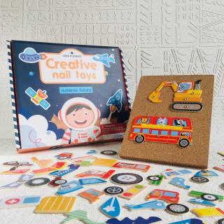 بازی میخ و چکش چوبی طرح وسایل نقلیه