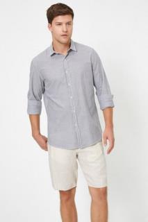 پیراهن راه راه مشکی مردانه مدل  Koton 9KAP61159NW