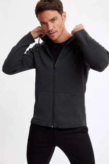 ژاکت کش باف پشمی زیپ دار SILATU آنتراسیت A455556777a