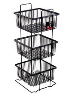 جا پیازی سه طبقه فلزی مربع مشکی