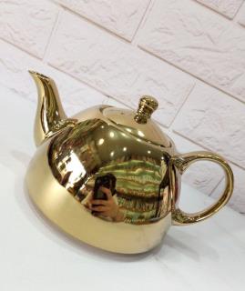 قوري كف تخت كروم طلايي