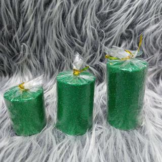 شمع استوانه سه سايز اكليلي