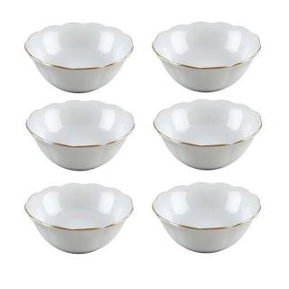 کاسه آبگوشت خوری چینی مقصود مدل نیلوفری خط طلا