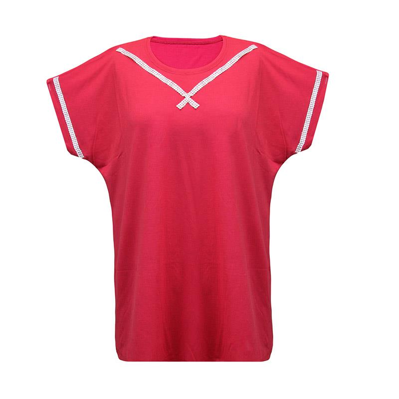 تاپ زنانه آستین افتاده نگین کار شده