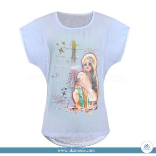 تاپ زنانه نخ و ویسکوز چاپ دختر