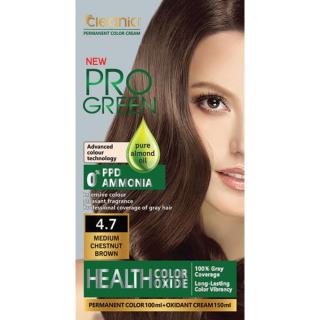 کیت رنگ موی بدون آمونیاک کلینیک رنگ قهوه ای بلوطی متوسط شماره 4.7