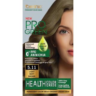 کیت رنگ موی بدون آمونیاک کلینیک رنگ قهوه ای زیتونی روشن5.11