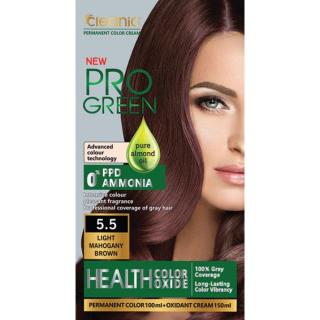 کیت رنگ موی بدون آمونیاک کلینیک رنگ قهوه ای ماهگونی روشن  5.5