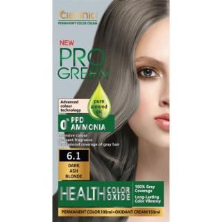 کیت رنگ موی بدون آمونیاک کلینیک رنگ بلوند خاکستری تیره شماره 6.1