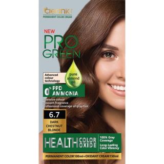 کیت رنگ موی بدون آمونیاک کلینیک رنگ قهوه ای بلوطی تیره شماره 6.7