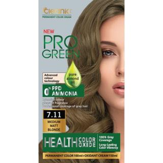 کیت رنگ موی بدون آمونیاک کلینیک رنگ بلوند زیتونی متوسط شماره 7.11