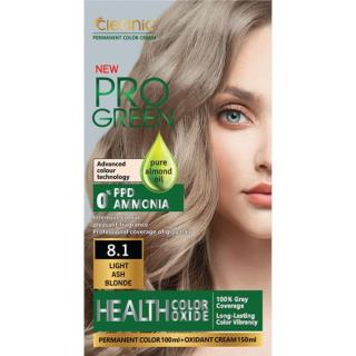 کیت رنگ موی بدون آمونیاک کلینیک رنگ بلوند خاکستری روشن شماره 8.1