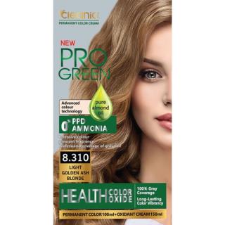 کیت رنگ موی بدون آمونیاک کلینیک رنگ بلوندخاکستری طلایی روشن 8.310