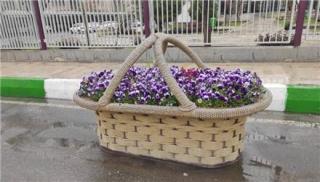 گلدان زیبای طرح سبد فایبرگلاس