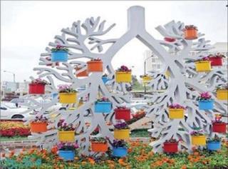 گلدان های شهری طرح درخت/فایبرگلاس