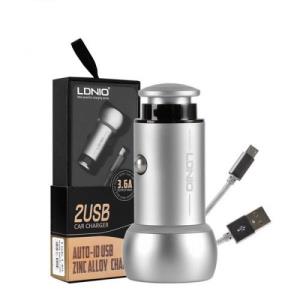 شارژر فندکی الدینیو مدل C401 به همراه کابل microUSB (اندروید)