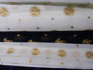 پارچه حریر طرح دار نگین کاری